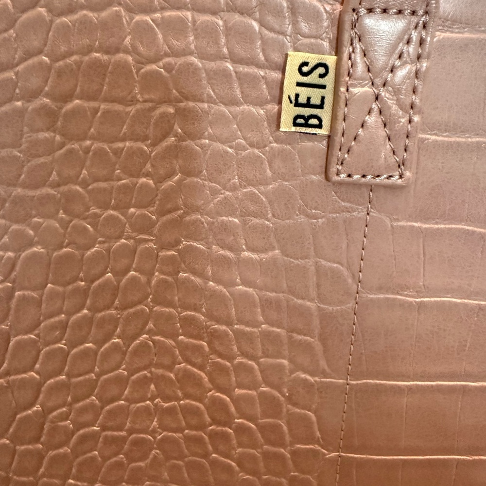 BEIS Mauve Croc-Embossed Tote Bag - Picture 2 of 7
